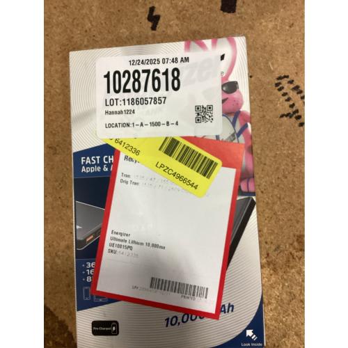 Energizer - UE10015PQ Ultimate Lithium 10,000mAh 18W Fast Charge Portable Charger/Power Bank QC 3.0 & PD 3.0 for Apple, Android & USB Devices - Gray