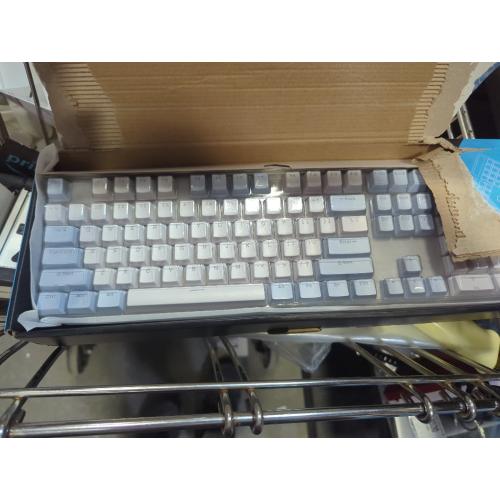 Color White and Blue MageGee Mechanical Gaming Keyboard, New Upgraded Blue Switch 104 Keys White Backlit Keyboards, USB Wired Mechanical Computer Keyboard for Laptop, Desktop, PC Gamers