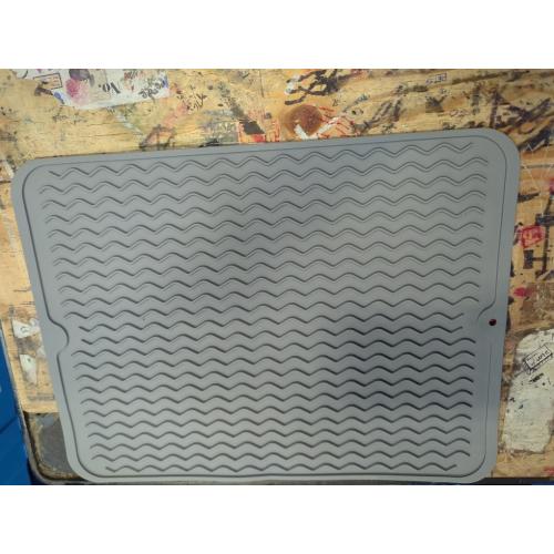 Silicone Dish Drying Mat for Multiple Usage,Easy clean,Eco-friendly,Heat-resistant Silicone Mat for Kitchen Counter or Sink,Refrigerator or drawer liner Grey L 16 inches x 12 inches