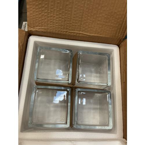Square Glass Vases 5x5 Inch Clear Cube Flower Vase 4PCS for Wedding Centerpiece Candle Holder Home Decor Square Shape Flower Vase,Centerpieces