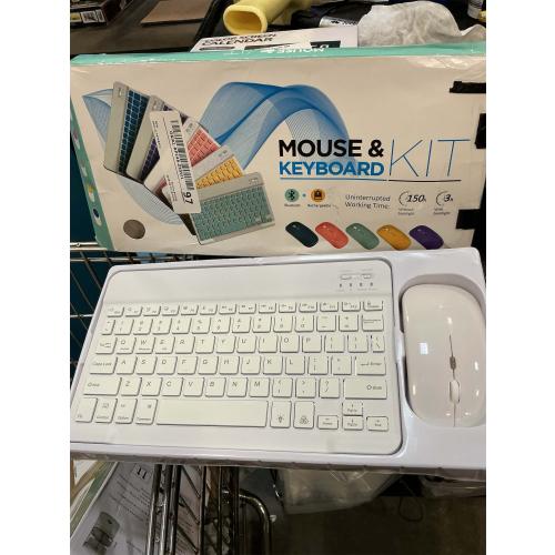Bluetooth Keyboard and Mouse Combo for iPad - 9.72 Rechargeable Wireless Keyboard & Mouse, Type-C Charging, Perfect for On-The-Go Professionals (White)