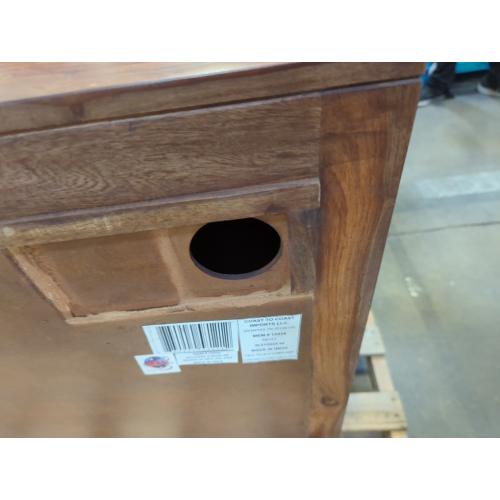 Menomonie Three Door Credenza Solid Wood Accent Cabinet