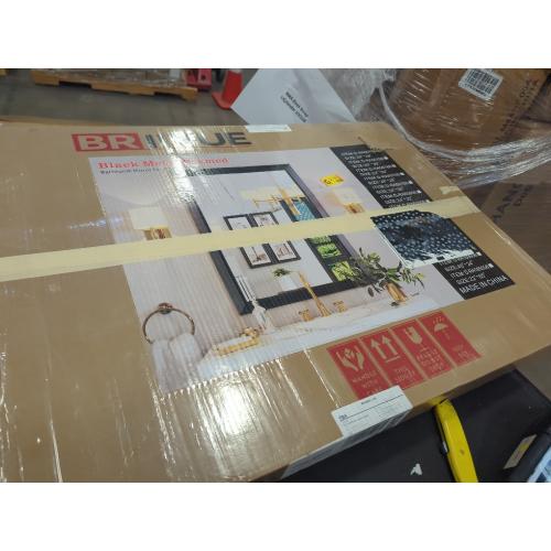 Size 22x30 Inch Color Black Bathroom Mirror for Wall, Thick Metal Framed Rectangle Mirrors for Over Sink, Bedroom, Living Room, Entryway, Anti-Rust, HD Tempered Glass