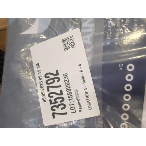 White 72x72 LiBa Waffle Weave Fabric White Shower Curtain, 72 W x 72 H Water Repellent & Heavyweight, Hotel Quality & Cloth Linen Shower Curtains Set and for Bathroom