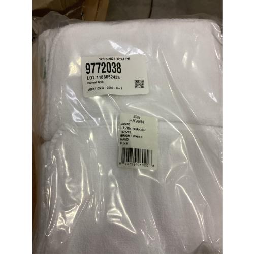 Haven Turkish Cotton Hand Towel in Bright White 6 pack