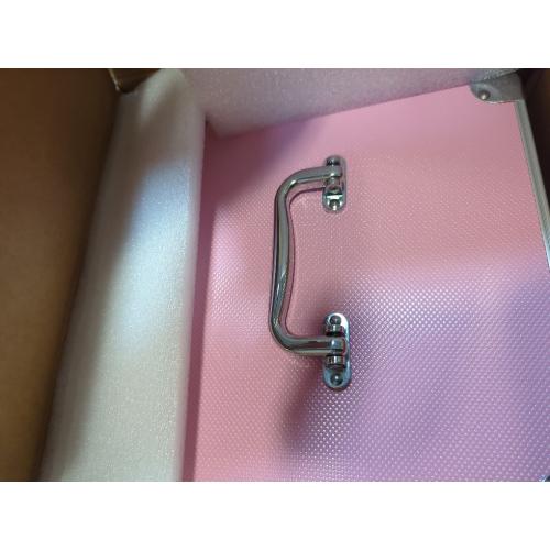 Qislee Makeup Box with Drawer and A Detachable Lighted Mirror, Waterproof Travel Train Case, Cosmetic Organizer and Makeup Suitcase with Adjustable Dividers, Magnetic LED Mirror (ICY Pink)