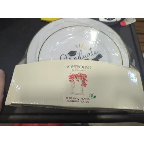 set of 32 graduation 2025 dinner and dessert plates