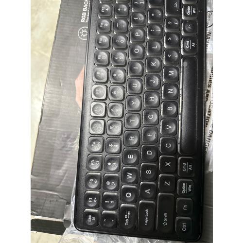 Wireless Keyboard - RGB Backlit, Rechargeable & Light Up Letters, Full-Size, Ergonomic Tilt Angle, Sleep Mode, 2.4GHz Quiet Keyboard for Mac, Windows, Laptop, PC - missing mouse