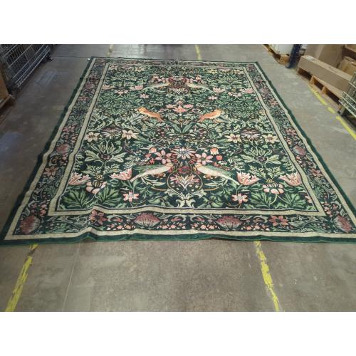 Vintage Washable Area Rugs for Living Room, Soft Green Boho Floral Large Bedroom Rug Non-Slip Botanical Dining Room Rug, Retro Flower Birds Floor Carpet for Kids Room Classroom