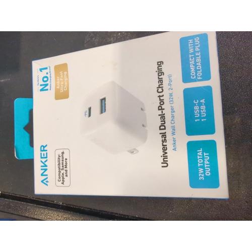 Anker 32W 2-Port Compact USB C Charger with Foldable Plug for iPhone 15/15 Plus/15 Pro/15 Pro Max/14/13, Pixel, Galaxy, iPad/iPad Mini and More (Cable Not Included) - White