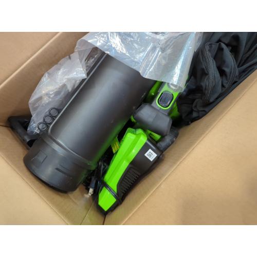 Greenworks 40V (230 MPH / 505 CFM) Cordless Brushless Leaf Blower/Vacuum with Bag, High Power, Lightweight & Quiet for Yard Debris Cleanup, Includes 5.0Ah Battery & Charger
