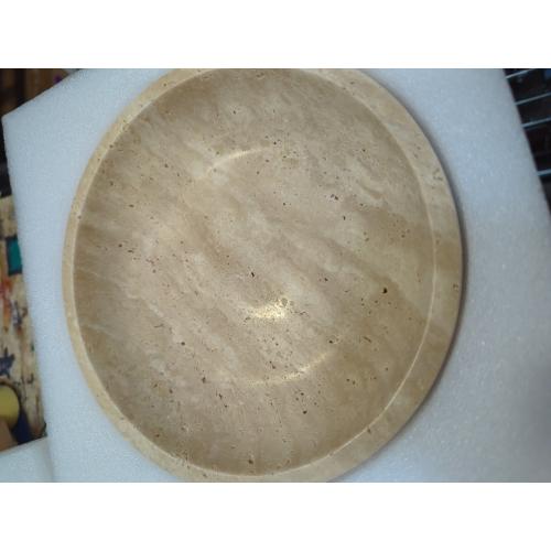 Large Decorative Marble Bowl, 7.87 inches,Natural Stone Round Bowl for Home  (beige)