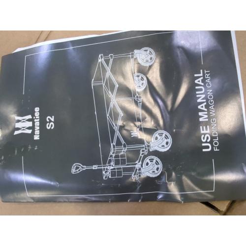 Black S2 Navatiee 140L Collapsible Folding Wagon, Large Capacity Foldable Wagon with Silent All-Terrain Wheels, Utility Grocery Cart for Camping Shopping Outdoor, Black