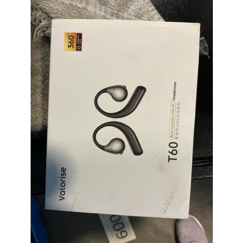 T60 Wireless Bone Conduction Headphones, OWS Open Ear Earbuds with Earhooks, Bluetooth 5.4, Lightweight & Sturdy, 25Hrs Playtime, IPX6 Waterproof, for Cycling Yoga Gym Workouts