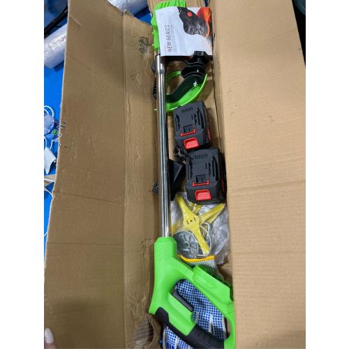 Electric Weed Wacker Cordless, 21V Weed Cordless Eater Battery Powered, with 2Pcs 4.0Ah Batteries, Stringless Brush Cutter, Lightweight Foldable Grass Trimmer, 3 Types Blades, Green