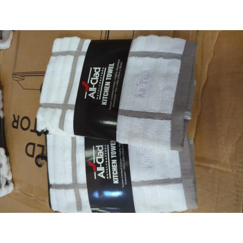 All-Clad Checked Kitchen Towel: Highly Absorbent, Super Soft Long Lasting - 100% Cotton, 17x30 Tea Towel for Cleaning & Drying Dishes, Pans, Glassware, or Countertops, (2 Pack), Titanium Gray