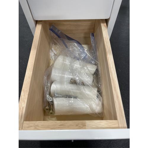 Solid Wood Nightstand, 2-Drawer Small Nightstand, Narrow Bedside Table with Shelf Storage(White, 7.87''W).(Missing the parts, see the pictures)