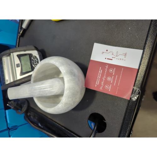 Gusto Nostro Natural Marble Mortar and Pestle Set | 6 Inch - 3.5 Cup Extra Large Mortar Pestle Set for Grinding Herbs, Nuts, Grains | Pesto Grinding and Guacamole Stone Bowl | Marble Spice Crusher