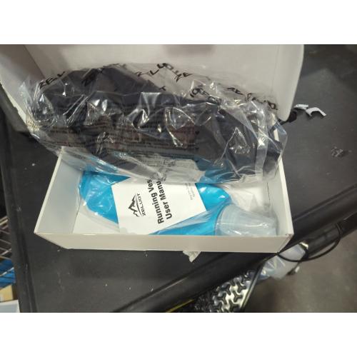 Color Black Running Vest for Women Men, USA Original Patent, Adjustable Chest Straps Running Hydration Vest with 500ml Soft Flask, Lightweight Reflective Hydration Backpack for Marathon