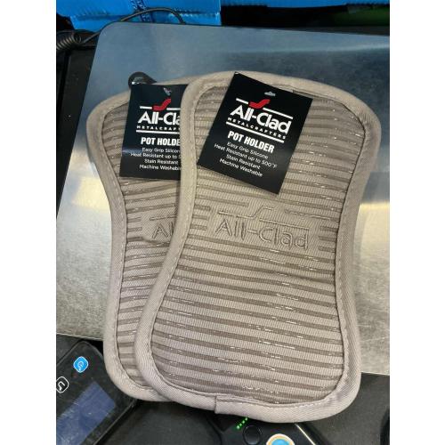 All-Clad Premium Pot Holder & Hot Pad: Heat Resistant up to 500 Degrees - 100% Cotton, 10x6.25 Hot Pad for Kitchen and Barbeque, 2-Pack, Mushroom