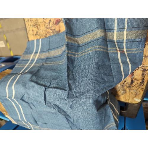 DII French Stripe Tabletop Collection Farmhouse Style Dining Table Linen Napkin Set, 20x20, Blue Chambray, 6 Piece