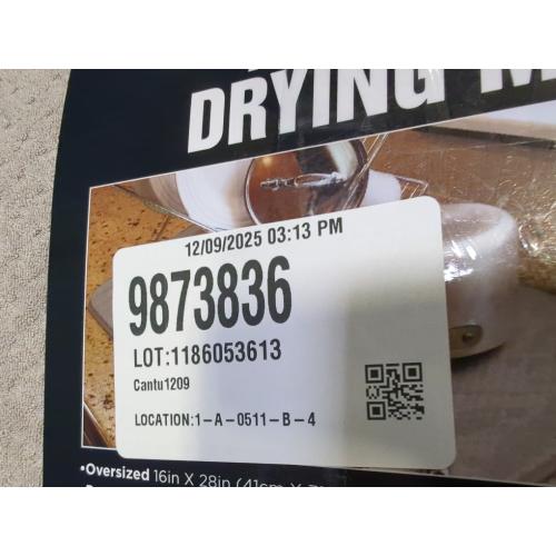 All-Clad Premium Reversible Dish Drying Mat for Kitchen: 16 x 28 Ultra-Absorbent, Long-Lasting, No Condensation, and Oversized for Large Pots and Pans - 2 Pack, Titanium