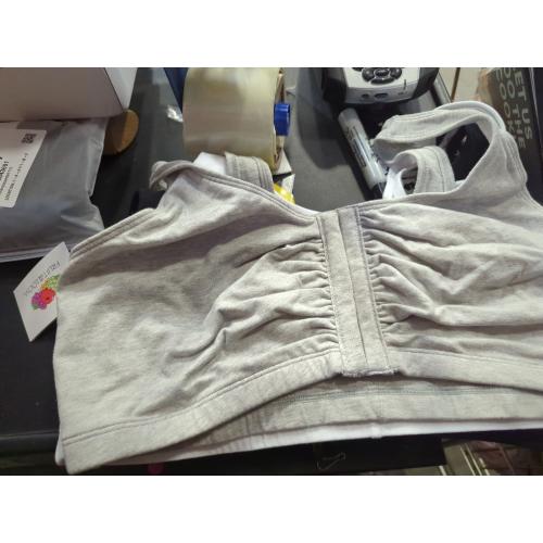 Size 42/ 3 PACK Fruit of the Loom plus Beyond Soft Front Closure Cotton Bra, 3-Pack Black/ White/Heather Grey  (Included 1PCS Grey SIZE 44)