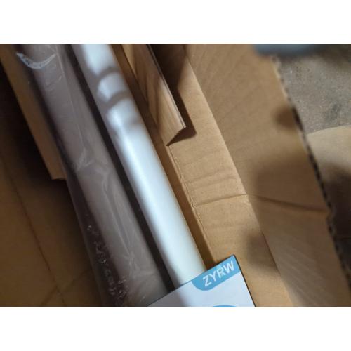 White Shower Curtain Rod 51-86 Inch, Adjustable Tension Rod No Drilling for Window or Bathroom Closet, Outdoor Curtain Rod for Patio, Easy to Install, Never Rust, Rod Diameter 1.26 Inches-White
