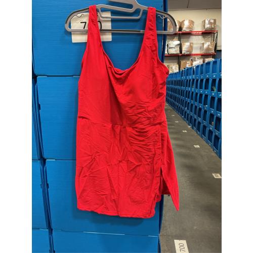 XL Aleumdr One Piece Swimdress Swimsuit for Women Tummy Control Split Swim Dress Skirt Bathing Suit with Pockets