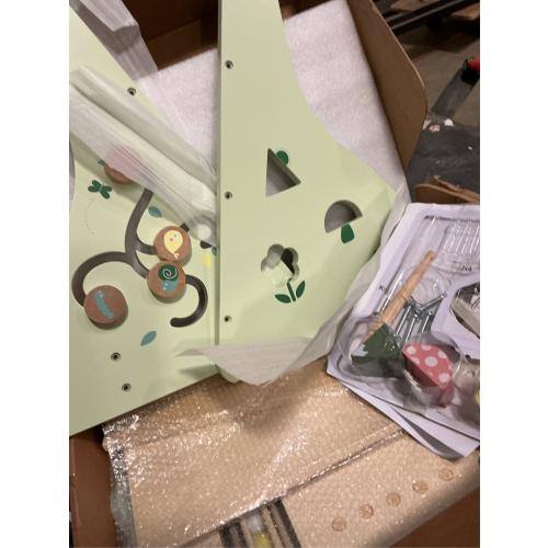 Beright Wooden Baby Walker Push and Pull Learning Activity Walker Kids’ Activity Toy Multiple Activities Center Develops Motor Skills & Stimulates Creativity(Green)