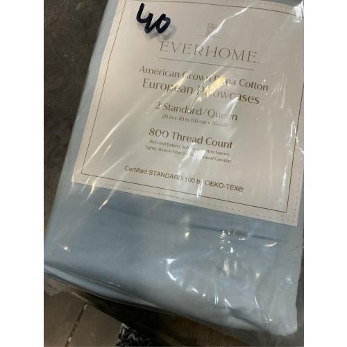 Everhome PimaCott Sateen 800-Thread-Count Standard Pillowcases in Skyway (Set of 2)