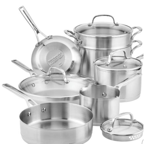 KitchenAid Tri-Ply Clad Stainless Steel 12-piece Cookware Set (Model 30082)
