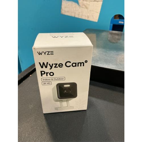 WYZE Cam v3 Pro 2K Indoor/Outdoor Wi-Fi Security Camera with Color Night Vision, Edge AI, Integrated Spotlight & Siren, 2-Way Audio, Compatible with Alexa & Google Assistant, White
