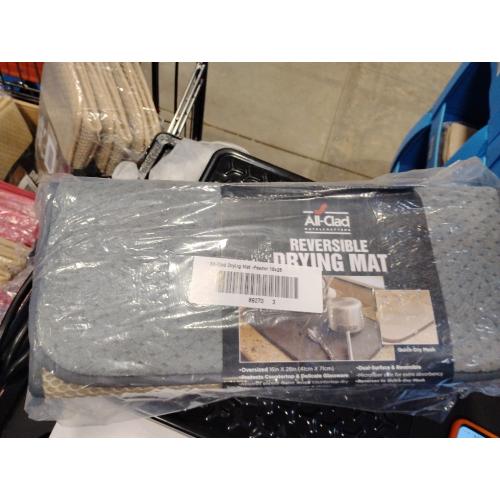 All-Clad Premium Reversible Dish Drying Mat for Kitchen: 16 x 28 Ultra-Absorbent, Long-Lasting, No Condensation, and Oversized for Large Pots and Pans - 3 Pack, Pewter