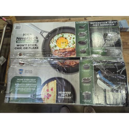 Ninja NeverStick Professional Hard-Anodized 10 Piece Pots & Pans Set, Nonstick Cookware Set, Durable, Oven Safe to 500°F, Slate Grey, C39500