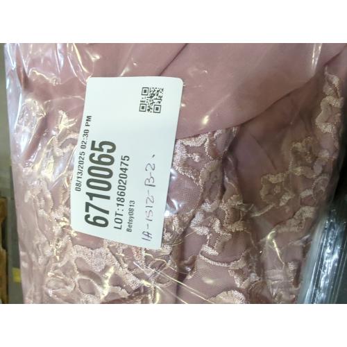 Size M.  Tea Length Mother of The Bride Dresses for Wedding Sequin Lace Formal Evening Dress with Pockets JH016