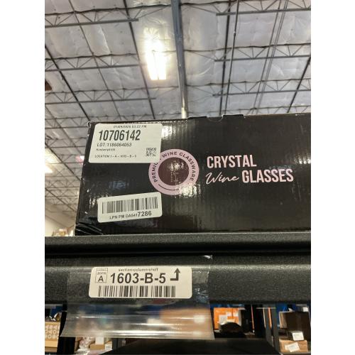 Gusto Nostro Crystal Wine Glasses Set of 4, 22 Oz Long Stem Modern Wine Glasses for White and Red Wine, Dishwasher Safe, Fancy, Elegant, Large and Tall Wine Glass for Wedding Christmas Anniversary