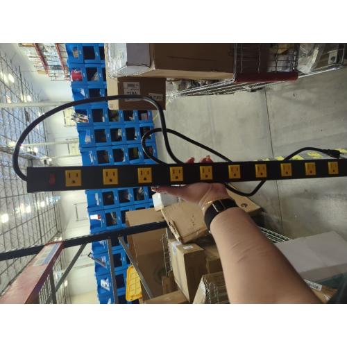 JUNNUJ Long Metal 16 Outlet Wide Spaced Garage Industrial Heavy Duty Power Strip with 6 FT Cord 15A, 125V, 1875W. Yellow