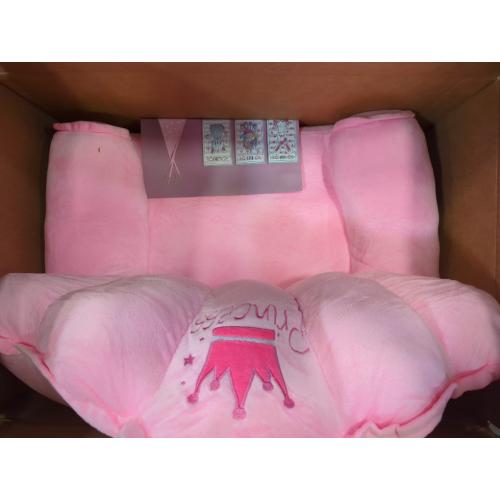 Pink Comfy Toddler Couch Sofa Lounger Toddler Bed for Seating Soft Princess Foldable Kids Couch Fold Out for Toddlers Children's Chairs for Birthday Gift 1-5