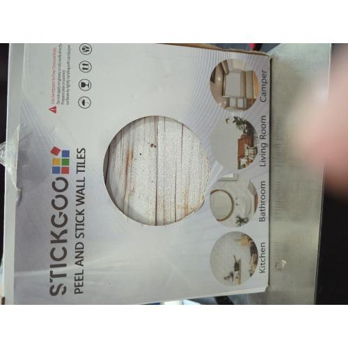 STICKGOO 20 Sheets Peel and Stick Backsplash Tile, Stick on Backsplash for Kitchen and Bathroom, Calacatta Gold Marble Look PVC Mixed Gold Self Adhesive Wall Tiles