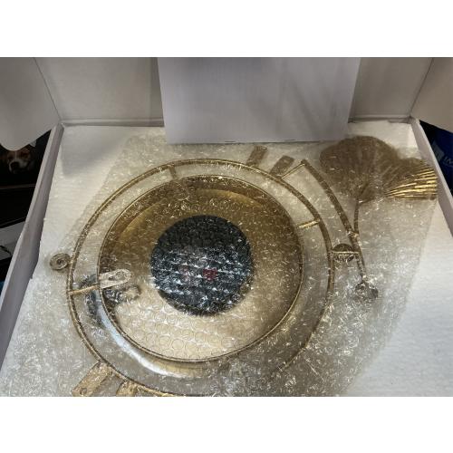 Clocks for Living Room, Large Wall Clock, 3D Silent Wall Clock, Retro Metal Ginkgo Leaf Design, for Bedroom Kitchen Decorative Wall Clocks（35''x20'' ）