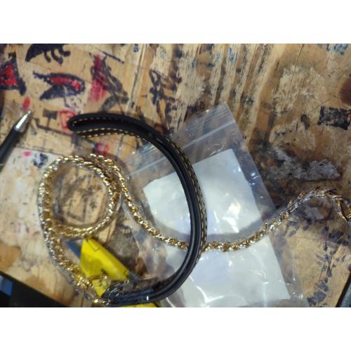 Strong Dog Chain Gold Leash Long 3FT 4FT 5FT 18K Stainless Steel 12mm Curb Cuban Link Dog Leash with Comfortable Genuine Leather Handle(Gold, 3FT)