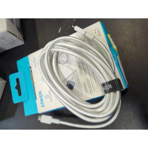 Anker 10' Braided Lightning to USB-C Fast Charging Cable - White