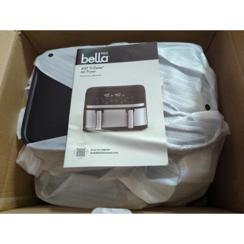 Black and Silver 4-qt. TriZone Touchscreen Air Fryer with Dual Flex Basket, Stainless Steel