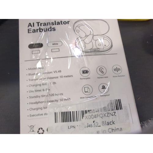 Color Black AI Translation Earbuds Real Time,Translation Earbuds with Audio and Video Calls