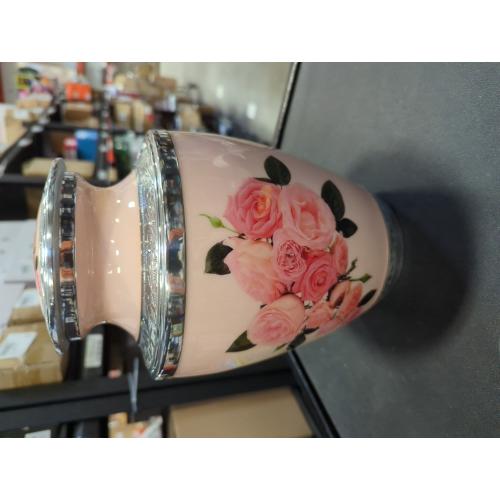 Rose Aluminum Ashes urn. Cremation urns for Human Ashes Adult Female. Burial urns for Ashes Adult Female