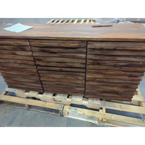 Menomonie Three Door Credenza Solid Wood Accent Cabinet