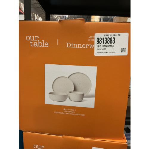 Our Table Landon 16-Piece Dinnerware Set in Sea Salt
