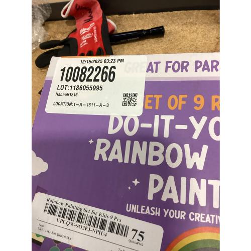 Rainbow Painting Set for Kids 9 Pcs - Bulk Stockings & Birthday Goodie Bag Stuffer - Kids Party Favors Toy Return Gifts - Pinata Stuffers - Classroom Treasure Box Carnival Prizes