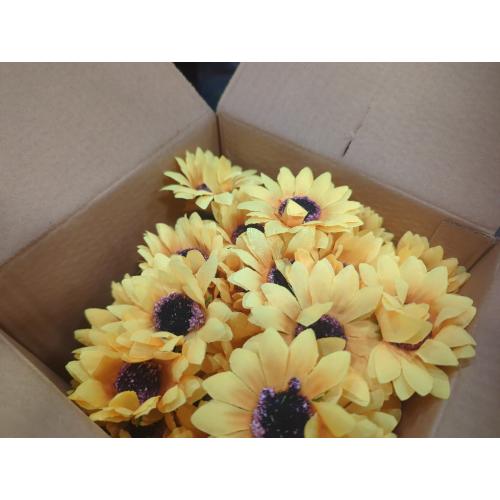 Velener Artificial Silk Sunflower with Rattan Vase Daisy Arrangement, 6 Bunches, 42 Flowers & Stems, Sunflower Bouquet, Handmade Willow, Fake Flowers in Vase for Home Decor, Fall Autumn Decoration